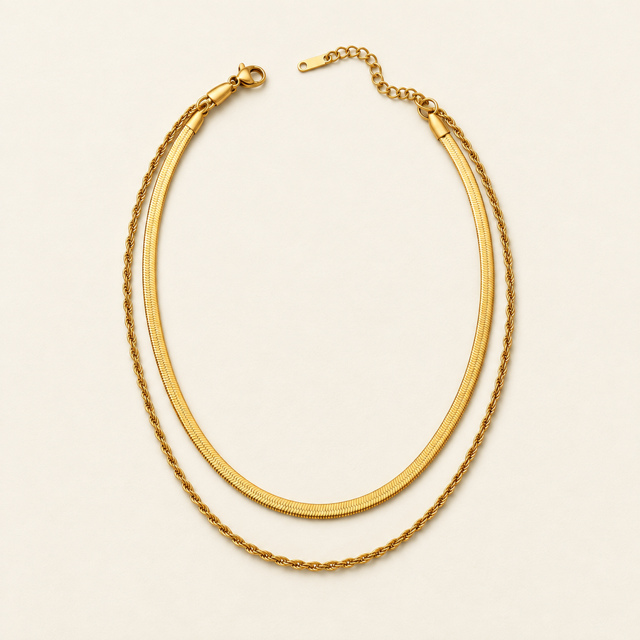 VEYRISSA Double Layer Snake Chain Necklace — product view