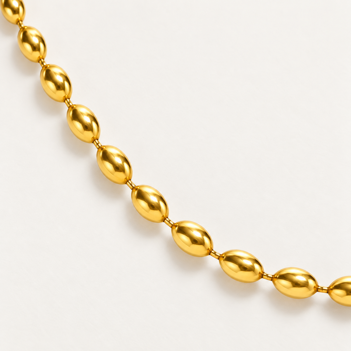 VEYRISSA 3mm Olive Bead Chain Necklace — alternate view