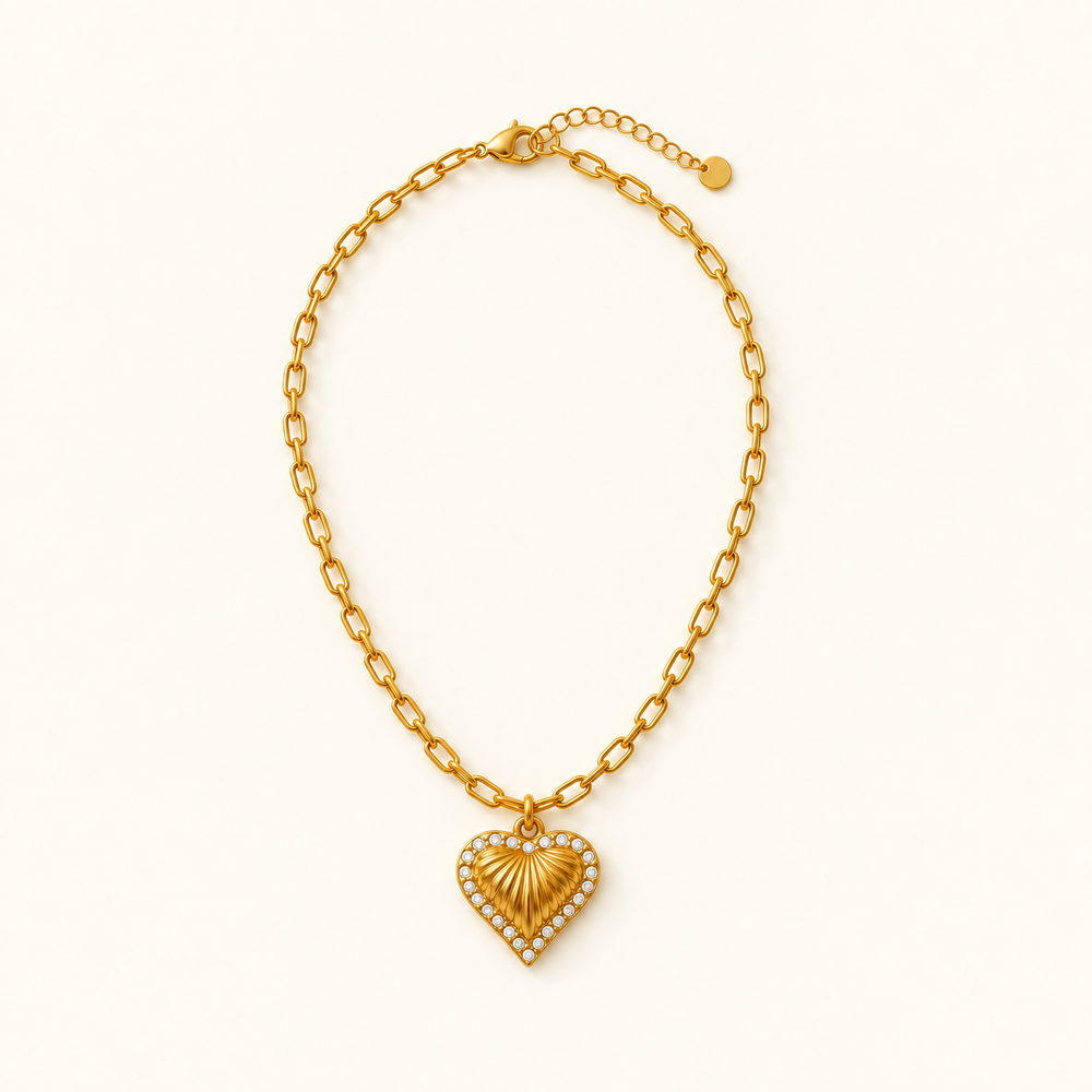 Pavé Heart Pendant Necklace