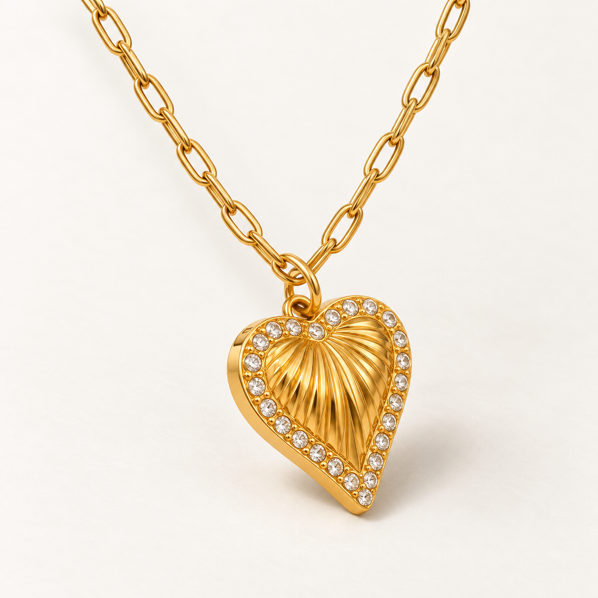 VEYRISSA Pavé Heart Pendant Necklace — alternate view
