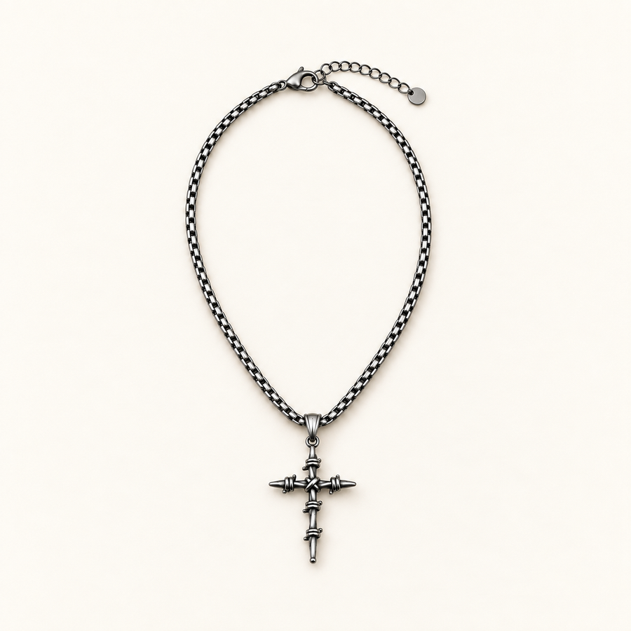 VEYRISSA Thorn Cross Pendant Necklace — product view