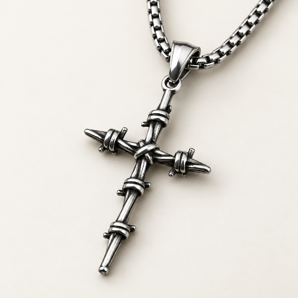 VEYRISSA Thorn Cross Pendant Necklace — alternate view