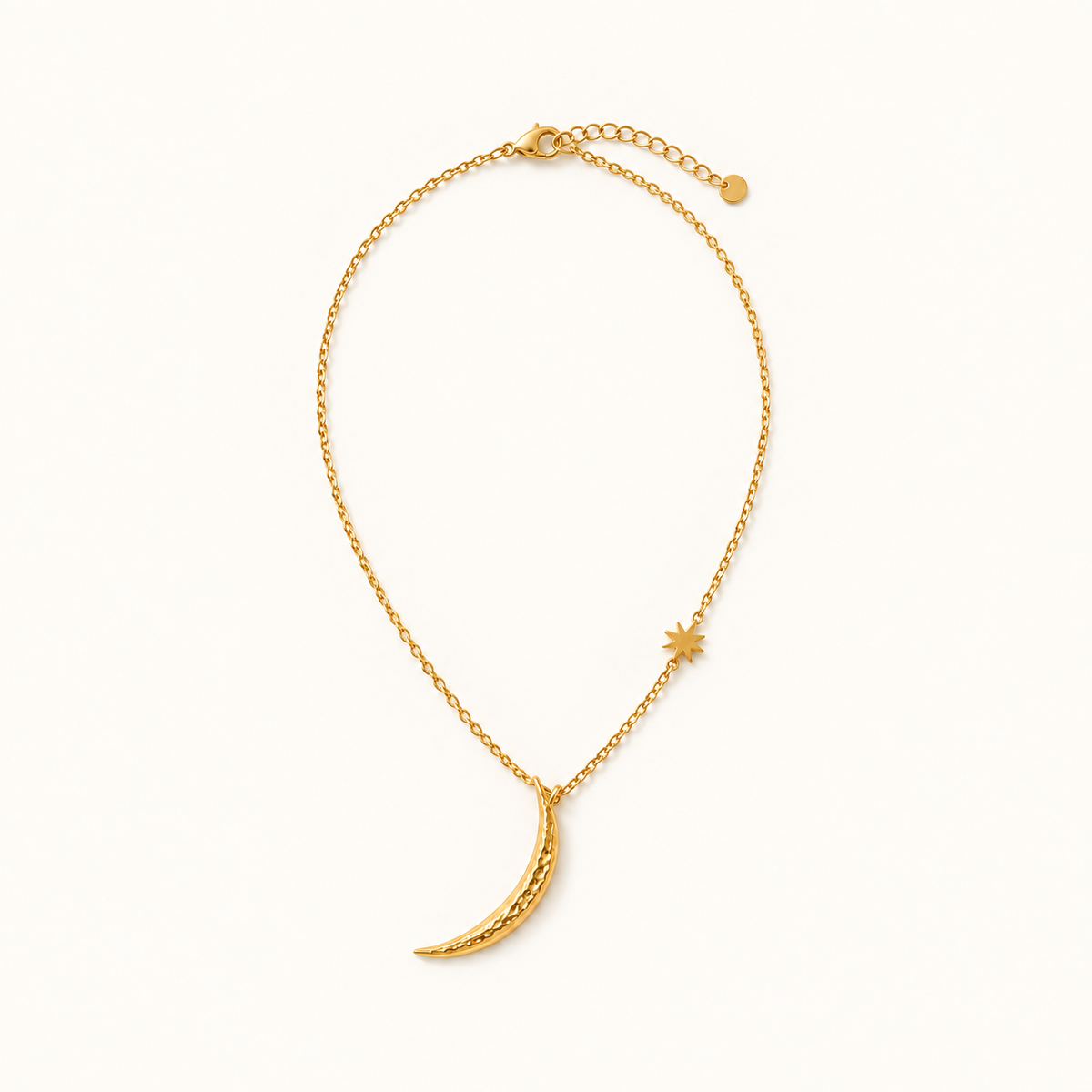 VEYRISSA Crescent Star Drop Necklace — product view