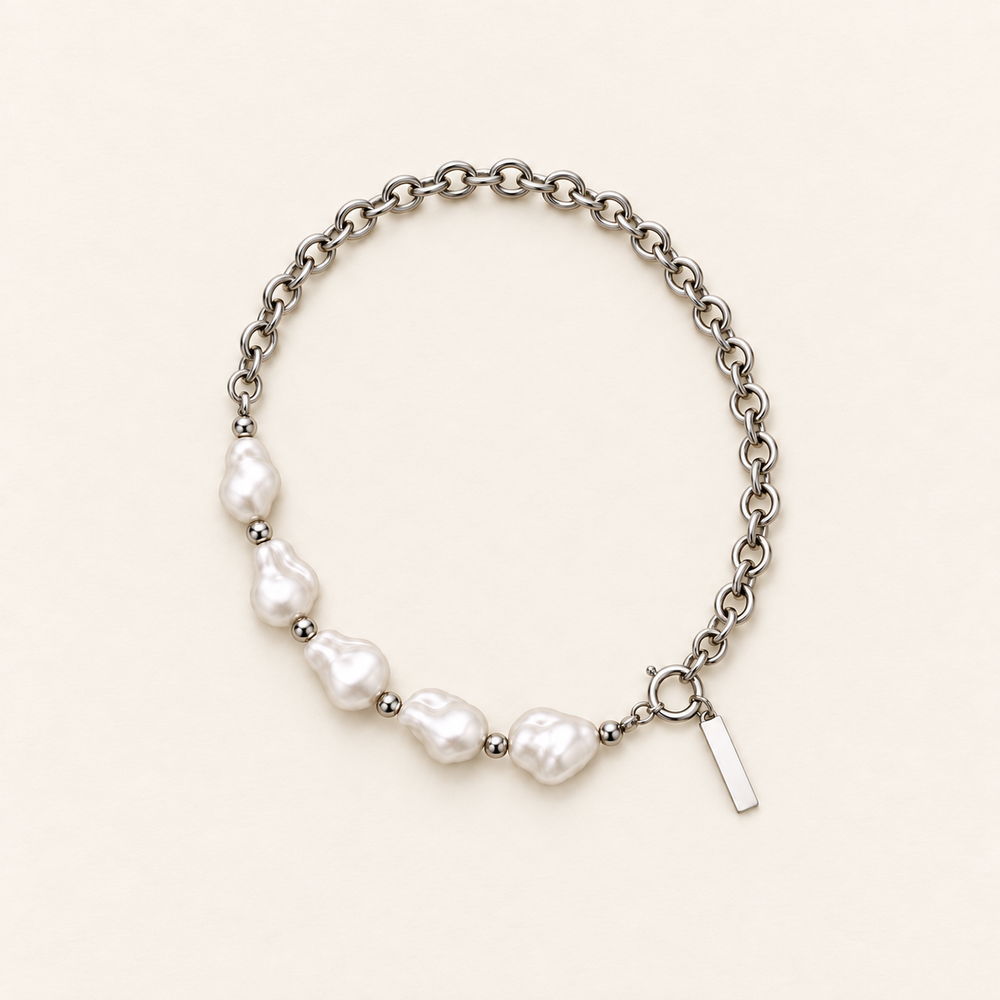 Baroque Pearl Link Necklace