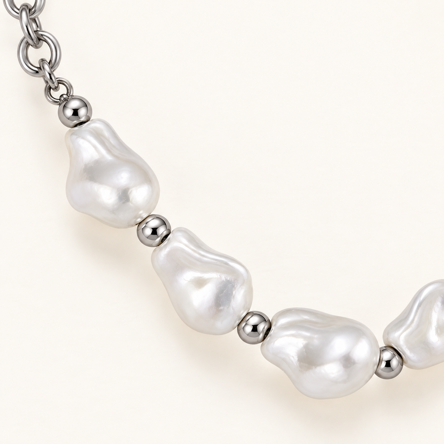 Baroque Pearl Link Necklace