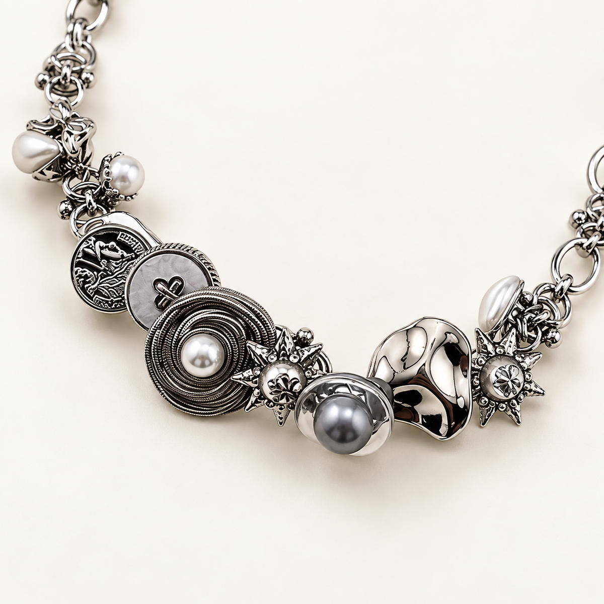 VEYRISSA Button Halo Pendant Necklace — alternate view