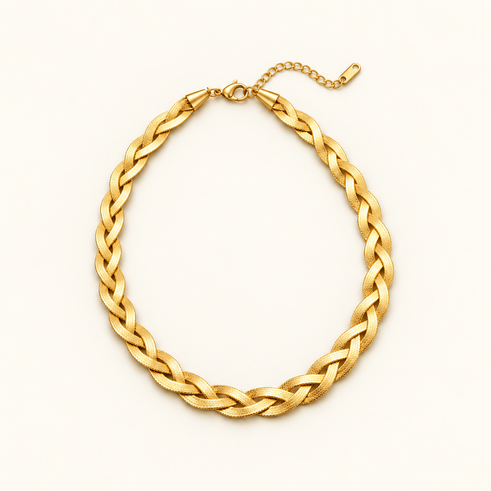 Woven Blade Chain Necklace