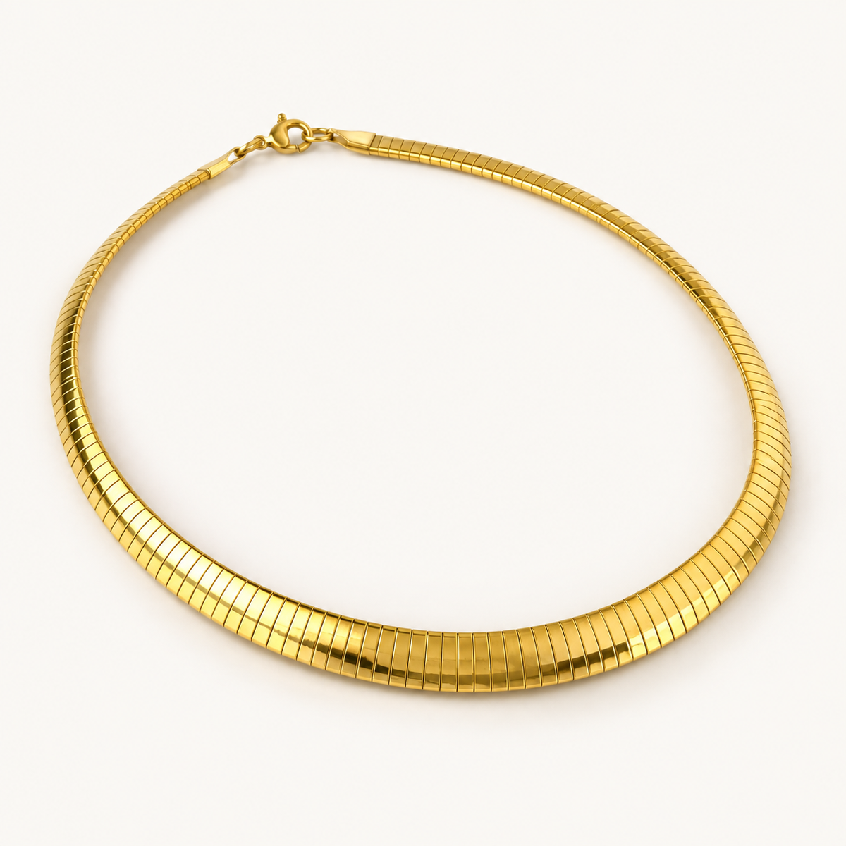 VEYRISSA 6mm Flat Snake Chain Choker — angled view