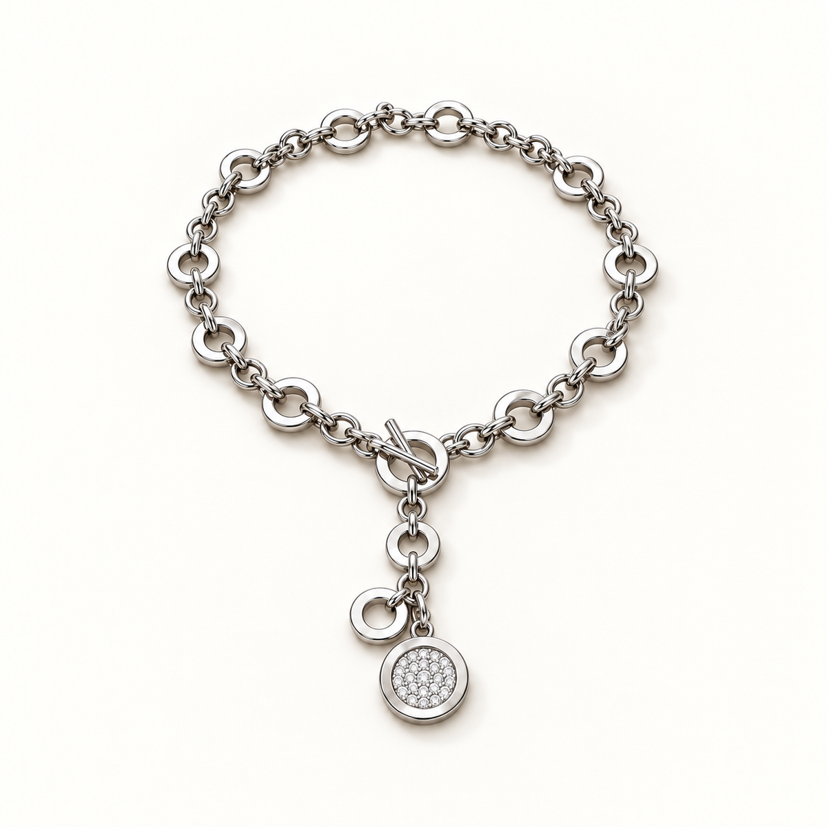 VEYRISSA Crystal Ring Y Necklace — angled view